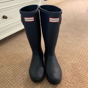 navy big girl tall original rain hunter boots